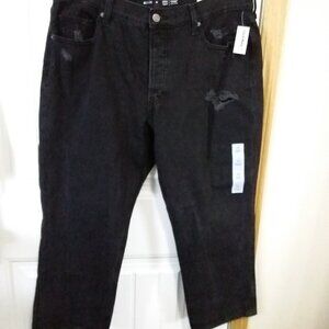 Old Navy Women’s Black Distressed Straight Leg Jeans – Size 16 – NWT